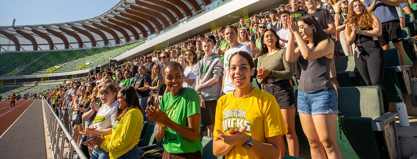 Students at the We Are Oregon pep rally